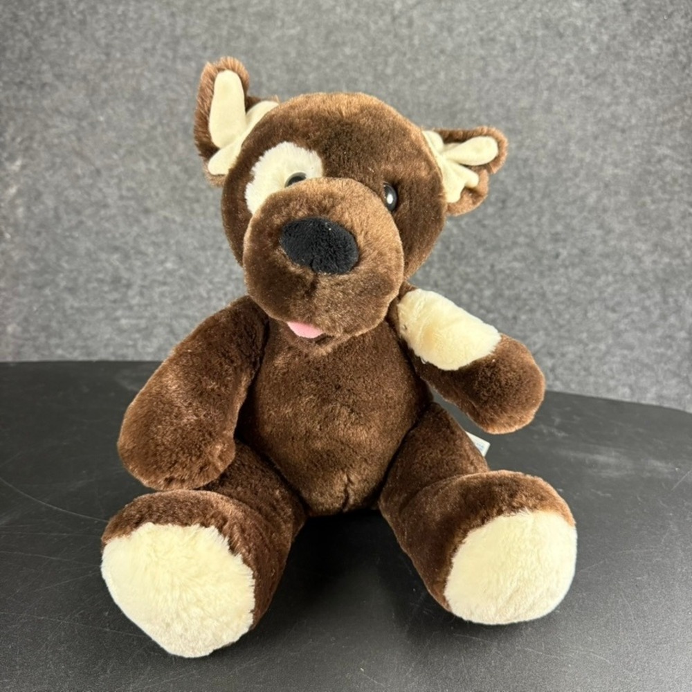 Build-A-Bear Workshop Brown Dog Plush Stuffed‎ Animal Puppy Cream Accents Cute